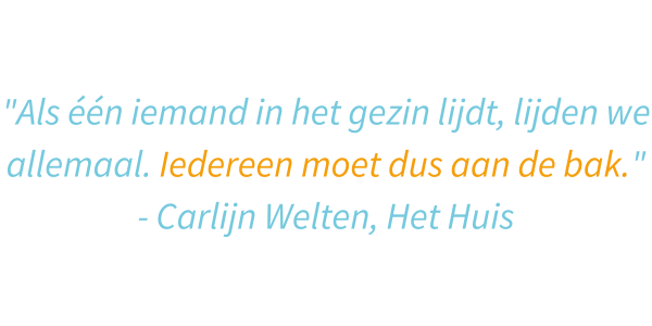 quote uitgeschreven 'Als één iemand lijdt, lijden we allemaal. Quote Carlijn Welten-min'