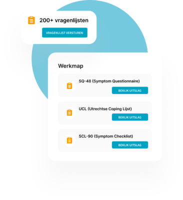 Afbeelding van vragenlijsten in Therapieland platform